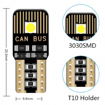 T10 LED Car light bulb 12v W5W LED Canbus 194 168 3030 Lamp Car Interior Light